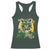 Funny St Patrick's Day Racoon Racerback Tank Top Kiss Me I'm Feral Horseshoe Shamrock