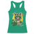 Funny St Patrick's Day Racoon Racerback Tank Top Kiss Me I'm Feral Horseshoe Shamrock