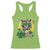 Funny St Patrick's Day Racoon Racerback Tank Top Kiss Me I'm Feral Horseshoe Shamrock