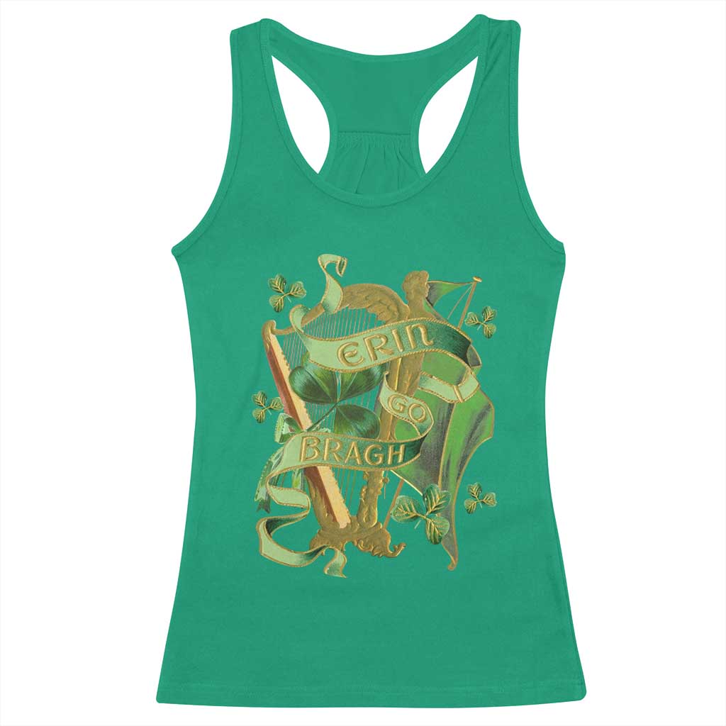 Irish Pride Racerback Tank Top Erin Go Bragh Harp Shamrock St Patrick's Day