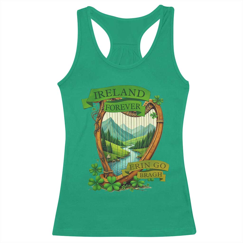 Irish Pride Racerback Tank Top Ireland Forever Erin Go Bragh Harp Shamrock