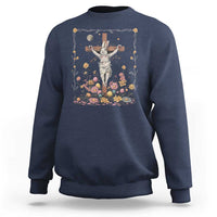 Christian Religious Easter Day Bunny Floral Christ Jesus Sweatshirt