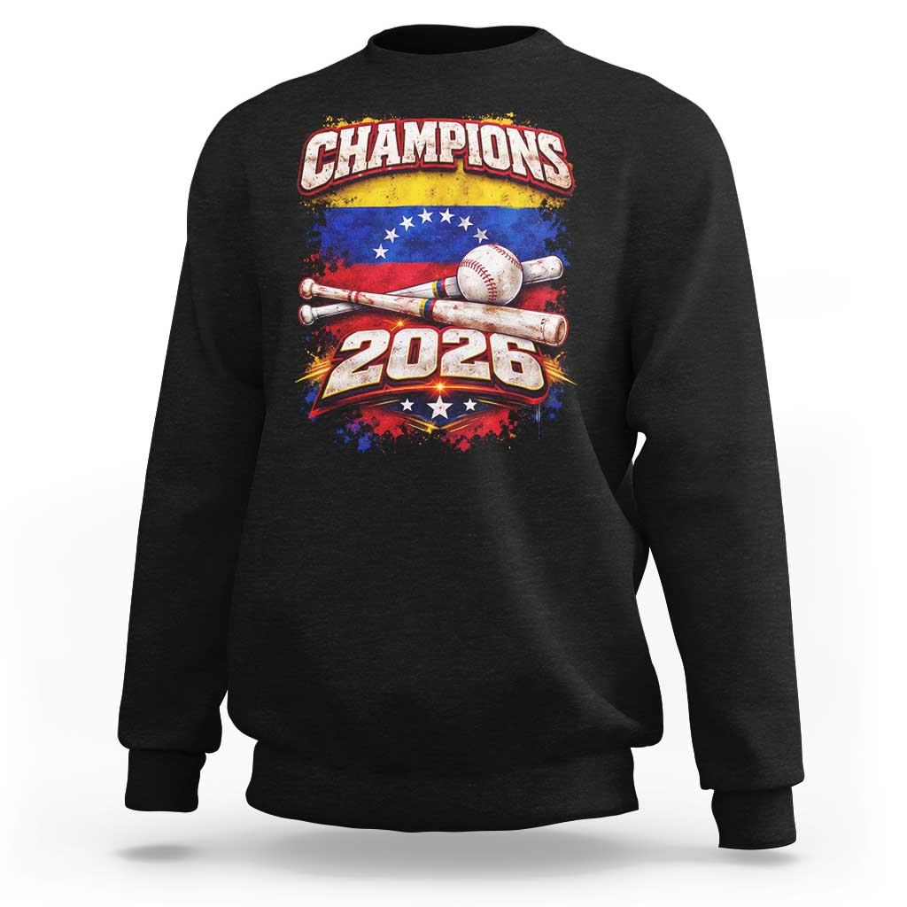 Venezuela Champions 2026 Baseball Lover Venezuelan Flag Sweatshirt
