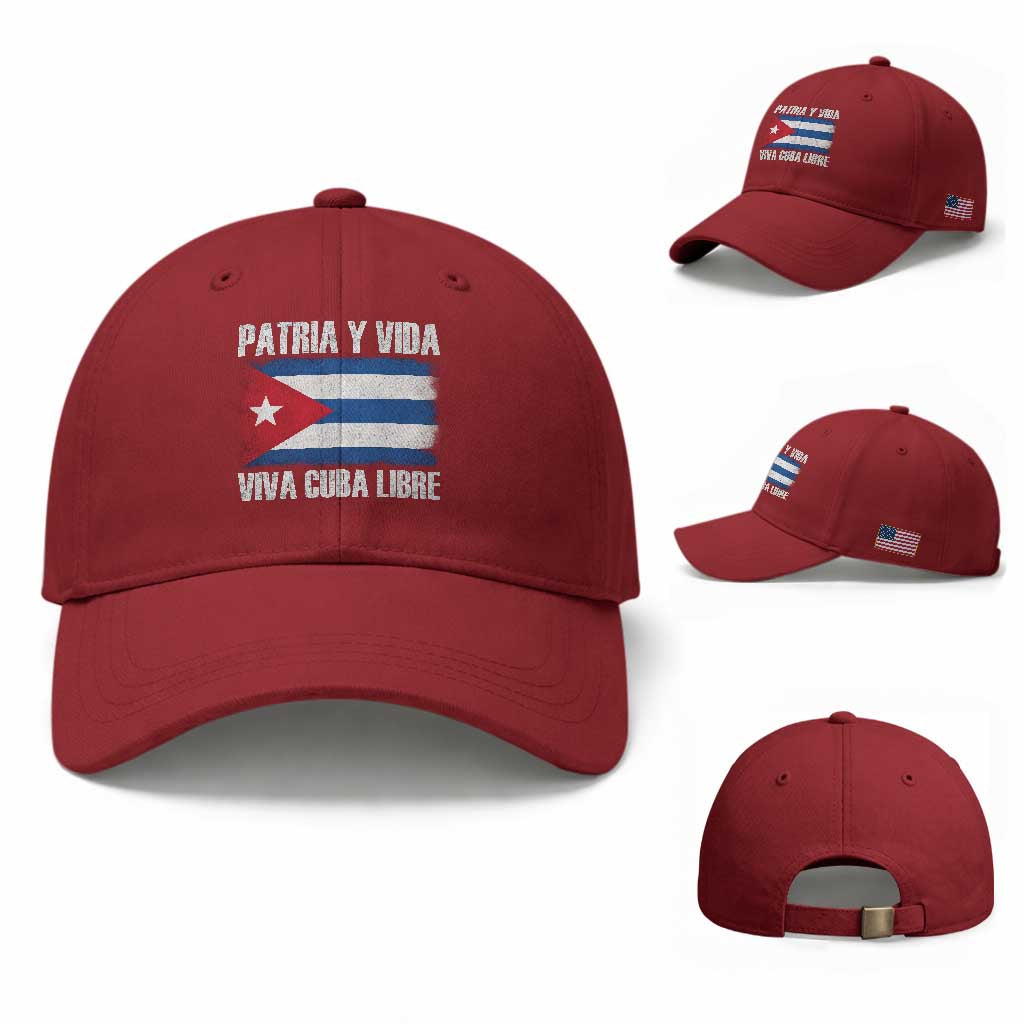Patria y Vida Cuba Libre Baseball Cap Freedom Patriotic Cuban Flag