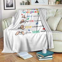 Autism Awareness Acceptance Hand Sign Language SPED Teacher Throw Blanket