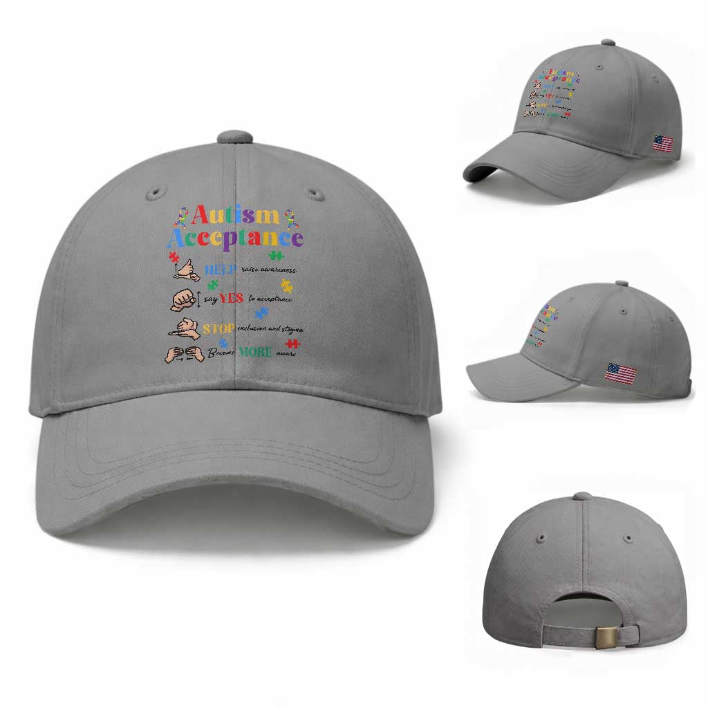 Autism Awareness Acceptance Hand Sign Language SPED Teacher Baseball Cap
