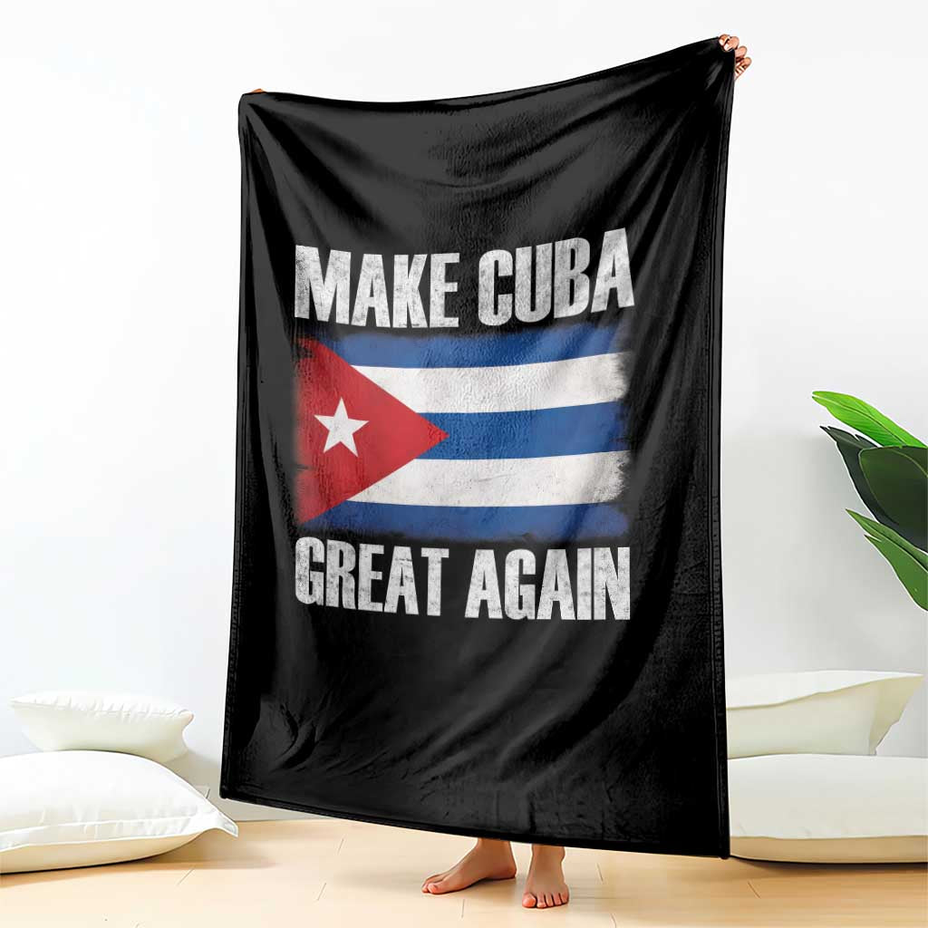 Make Cuba Great Again Throw Blanket Vintage Cuban Map