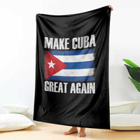 Make Cuba Great Again Throw Blanket Vintage Cuban Map