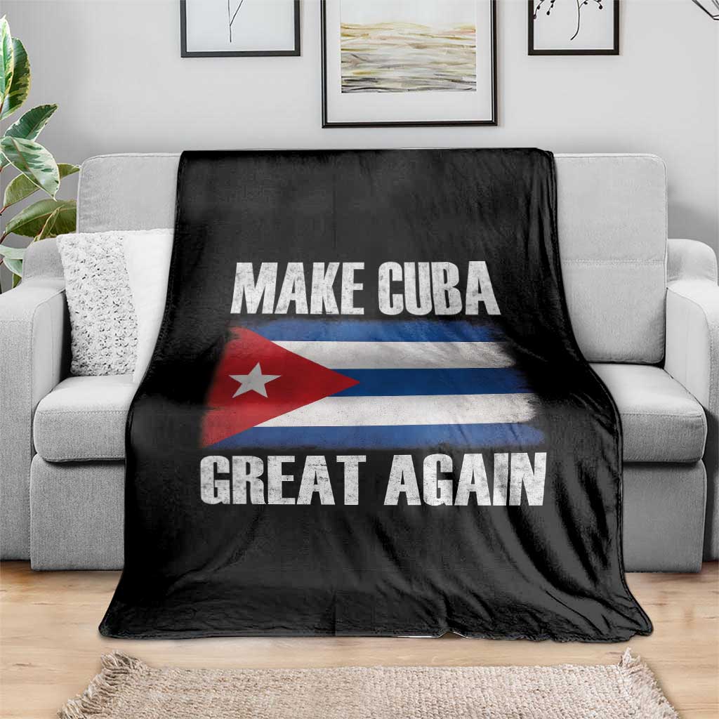Make Cuba Great Again Throw Blanket Vintage Cuban Map