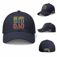 Funny Bearded Inked Dad Like A Normal Dad But Badass Baseball Cap Father's Day