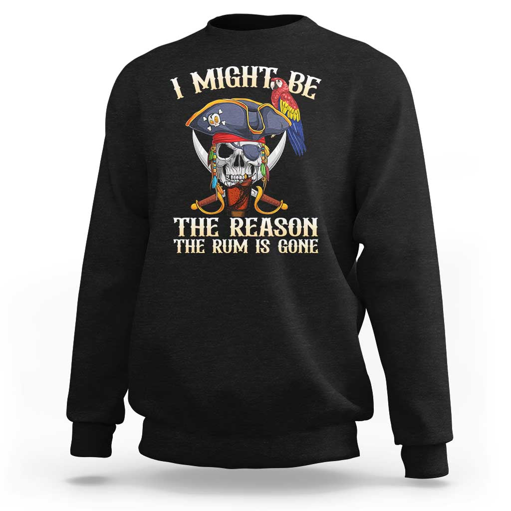 Black pirate skull graphic sweatshirt with crewneck and long sleeves
