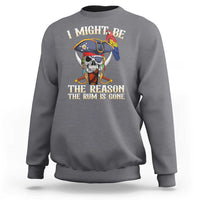 Dark heather gray pirate skull graphic sweatshirt with crewneck and long sleeves
