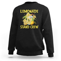 Black crewneck sweatshirt with 'Lemonade Stand Crew' graphic on chest