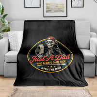 Just A Dad Who Always Came Back With The Milk Throw Blanket Funny Skeleton Father