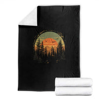 Retro Forest Trees Outdoors Nature Lover Throw Blanket