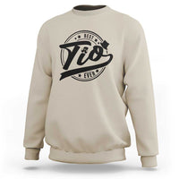 Sand crewneck sweatshirt with 'Tio' graphic print, long sleeves