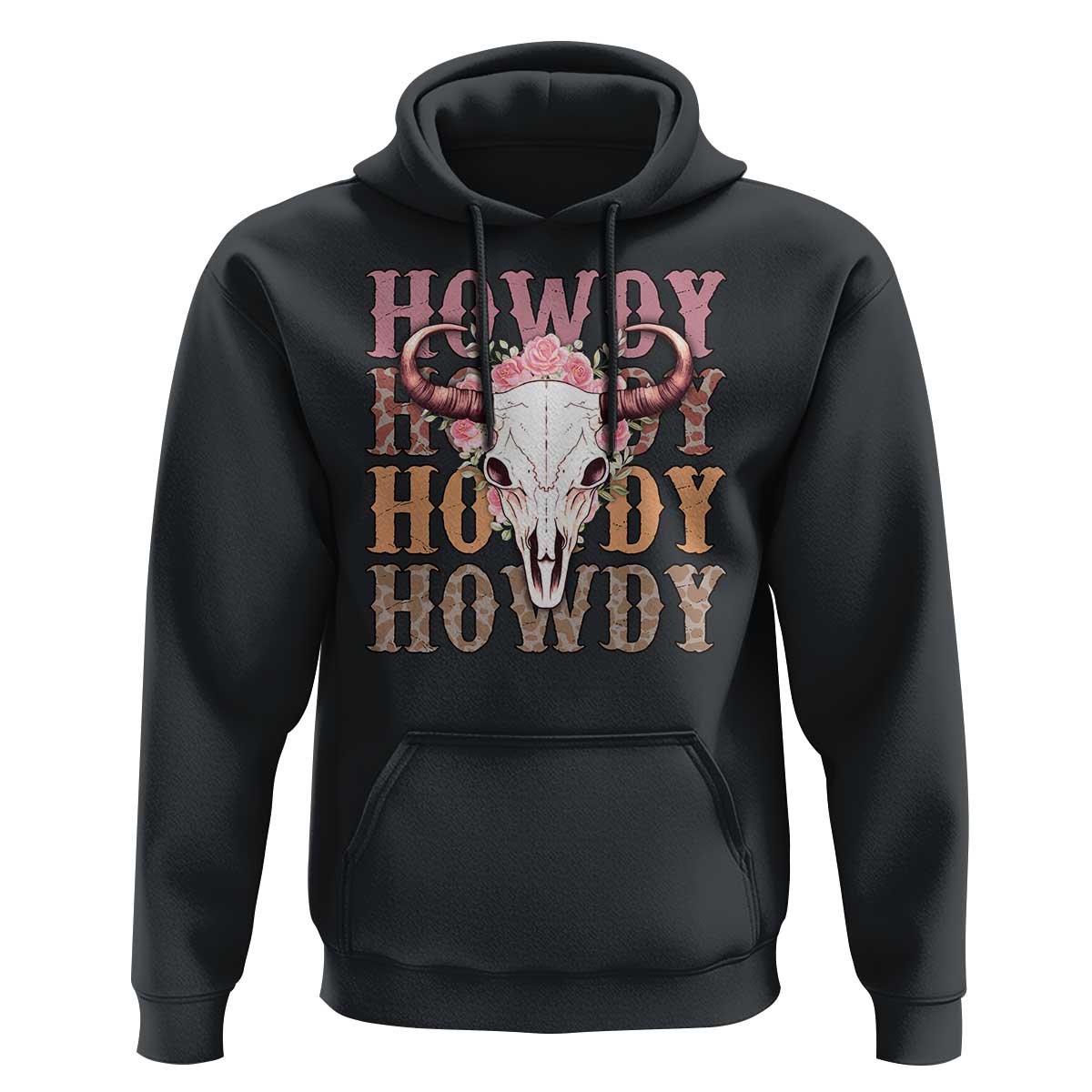 Country Cowgirl Hoodie Howdy Rodeo Cowboy Flower Skull - Wonder Print Shop