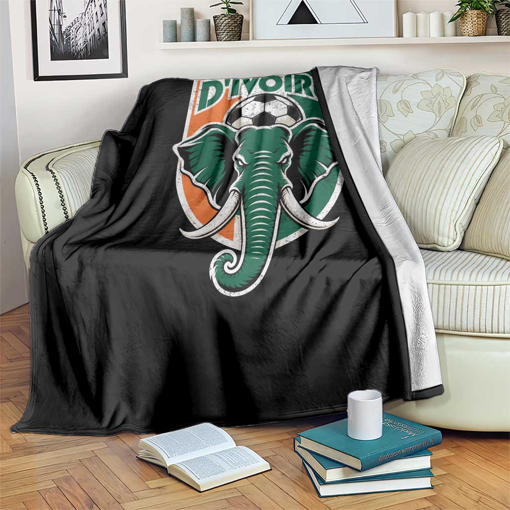 Côte D'ivoire Classic Ivory Coast Elephant Football Throw Blanket Ivorians Pride