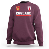 England Three Lions Symbol Red Cross Athletic Jersey Style Sweatshirt