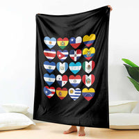 Hispanic Heritage Month Latin American Countries Heart Throw Blanket - Wonder Print Shop