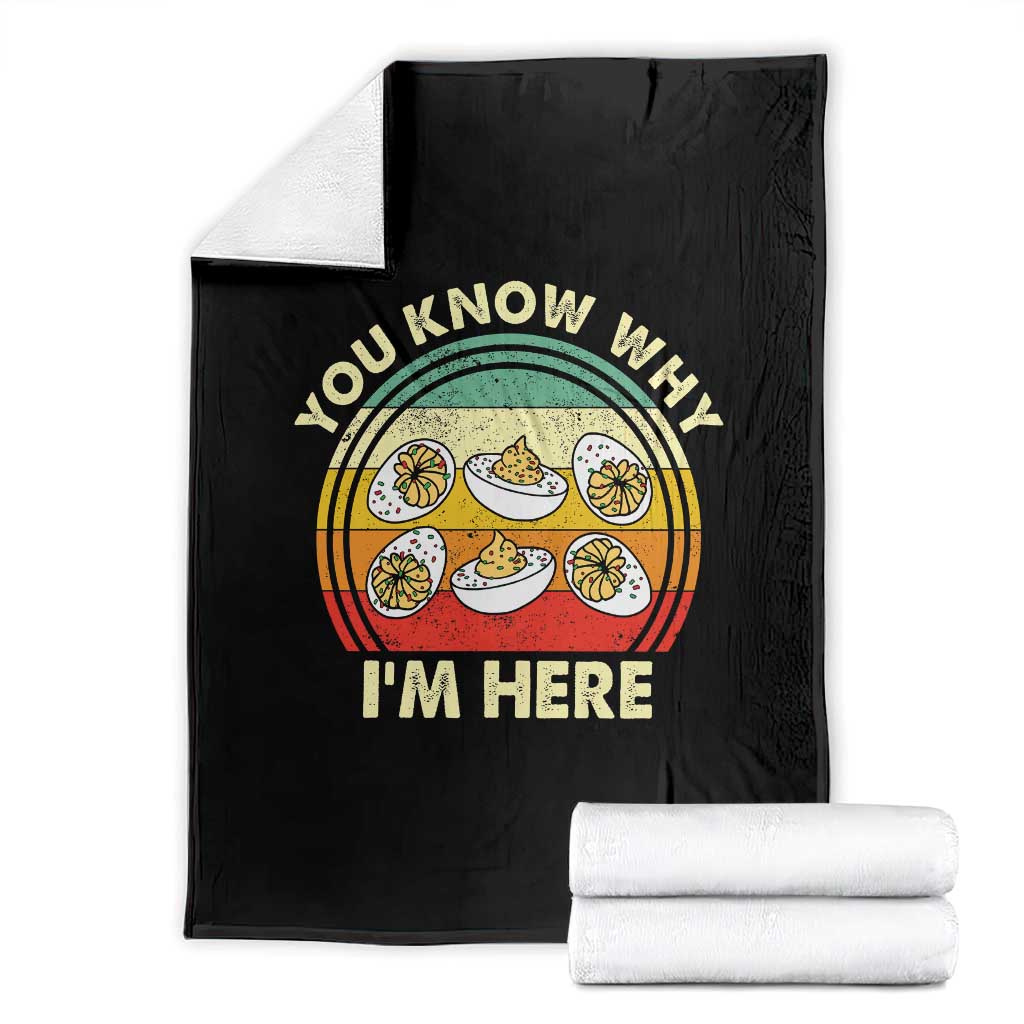 Funny Thanksgiving Deviled Eggs Throw Blanket You Know Why I Am Here Easter Day - Wonder Print Shop