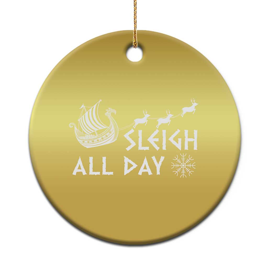 Xmas Viking Christmas Ornament Sleigh All Day Reindeers Longships - Wonder Print Shop