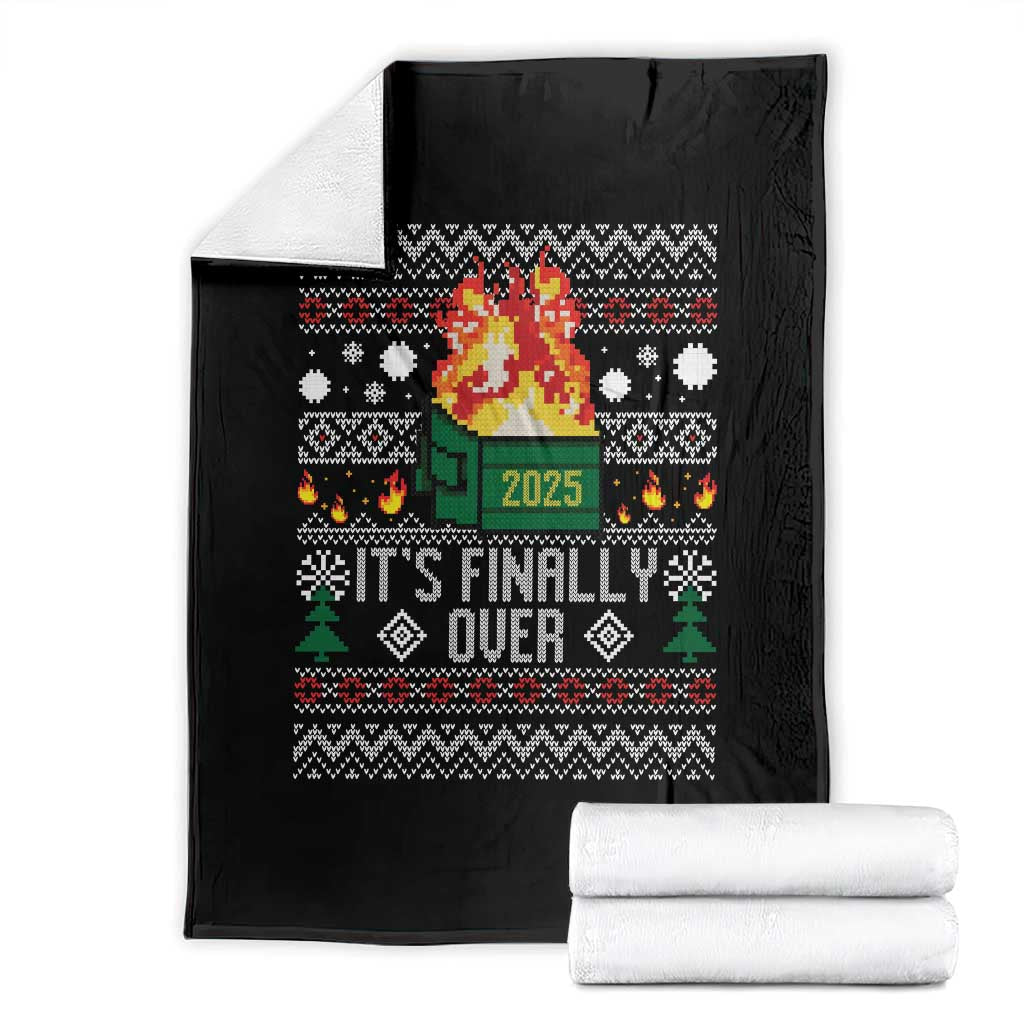 Funny Christmas Lil Dumpster Fire Throw Blanket It Is Finally Over 2025 - Wonder Print Shop