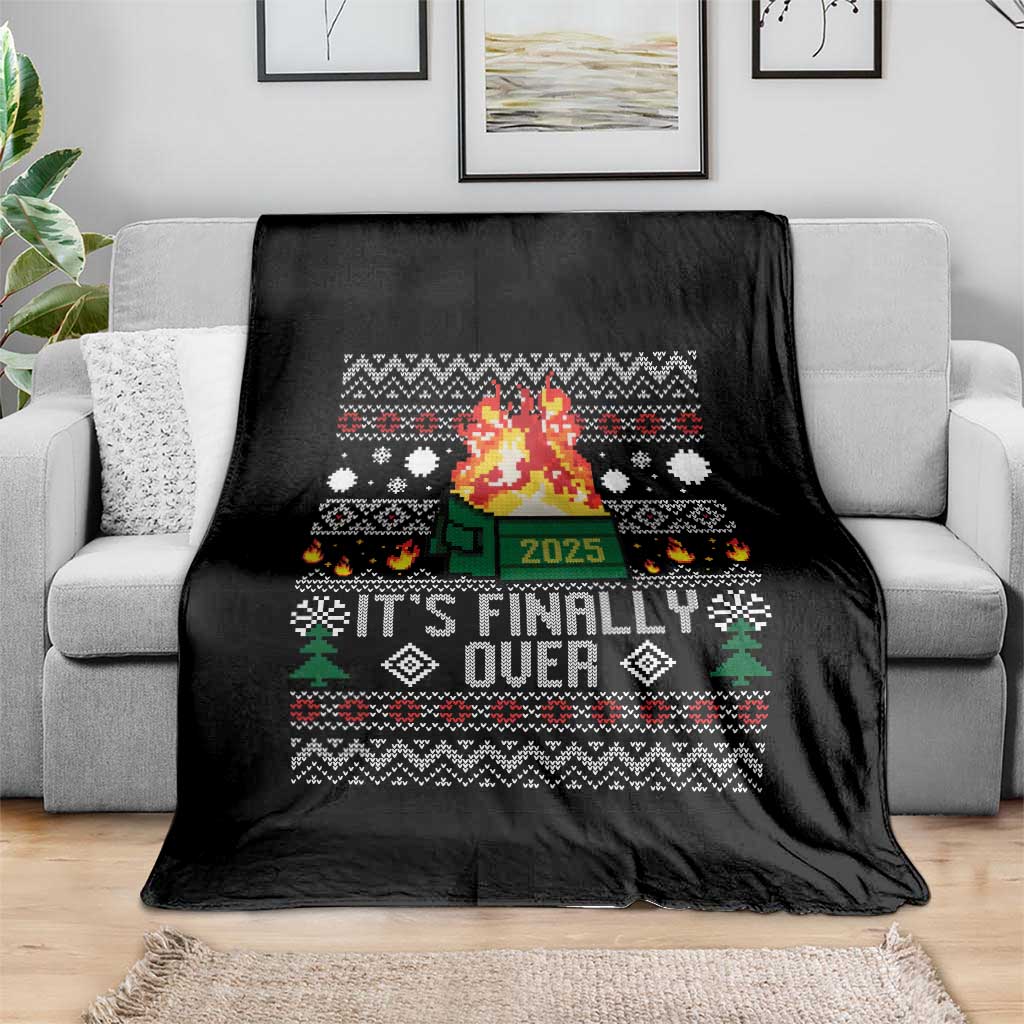 Funny Christmas Lil Dumpster Fire Throw Blanket It Is Finally Over 2025 - Wonder Print Shop