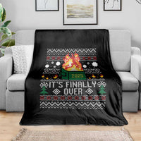 Funny Christmas Lil Dumpster Fire Throw Blanket It Is Finally Over 2025 - Wonder Print Shop
