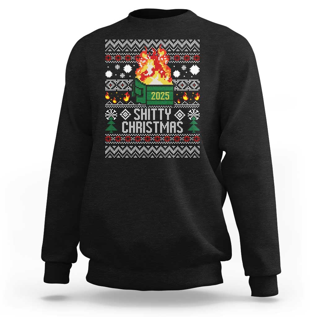 Funny Xmas Lil Dumpster Fire Sweatshirt Shitty Christmas Festive Holiday - Wonder Print Shop
