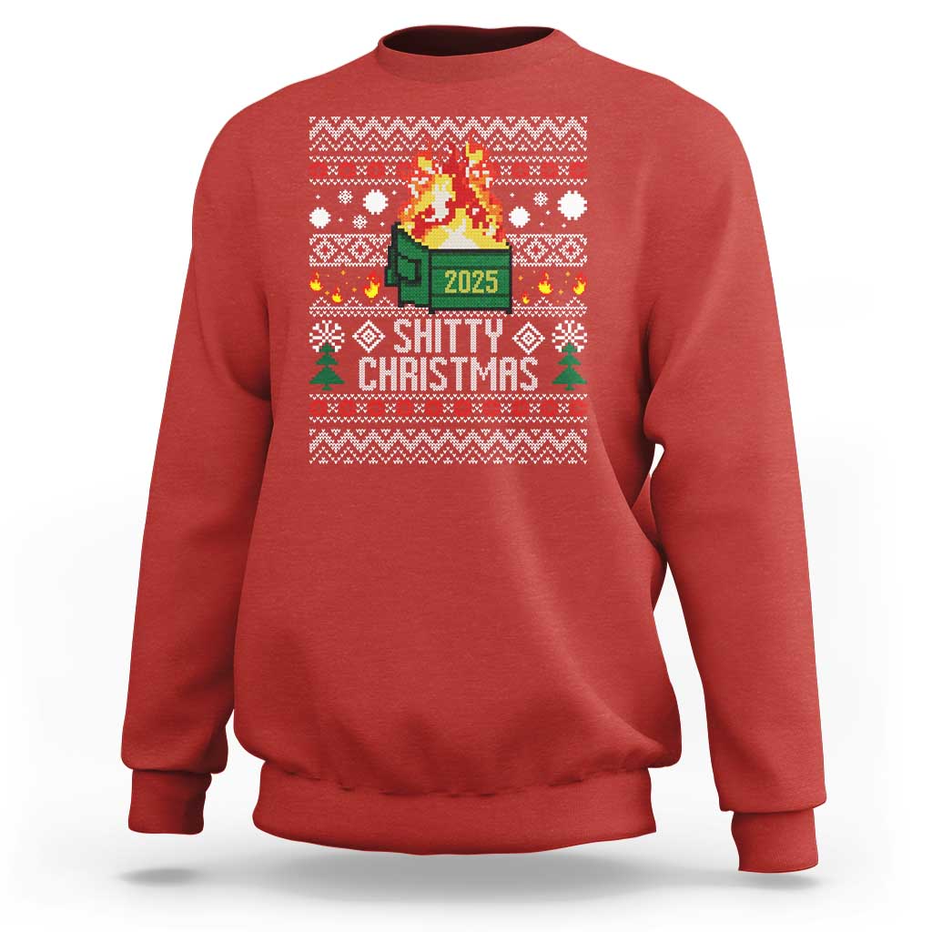 Funny Xmas Lil Dumpster Fire Sweatshirt Shitty Christmas Festive Holiday - Wonder Print Shop