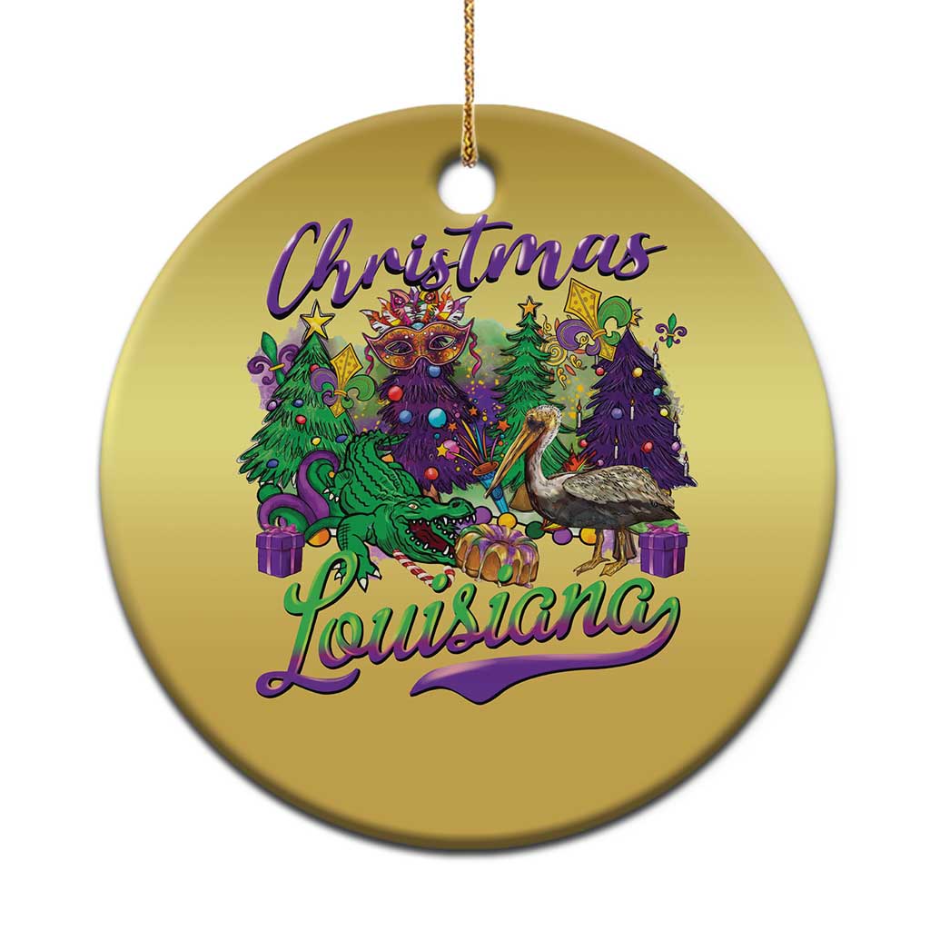 Xmas Cajun Louisiana Saint Symbol Alligator Pelican Xmas Tree Christmas Ornament - Wonder Print Shop