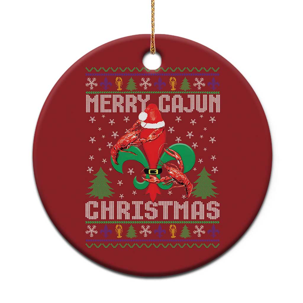 Merry Cajun Louisiana Xmas Santa Saint Symbol Crawfish Christmas Ornament - Wonder Print Shop