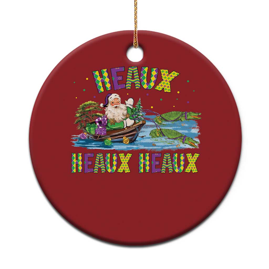 Funny Xmas Cajun Louisiana Christmas Ornament Heaux Heaux Heaux Santa Alligator - Wonder Print Shop