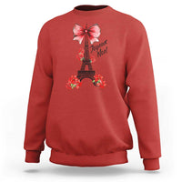 Joyeux Noel Eiffel Tower Sweatshirt Christmas In French Coquette Bow - Wonder Print Shop