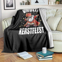 Dutch Christmas Throw Blanket Vrolijk Kerstfeest Dabiing Sinterklaas Santa - Wonder Print Shop