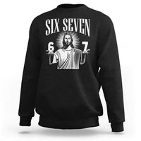Funny Jesus 67 Sweatshirt God Six Seven Meme Religious Christian - Wonder Print Shop