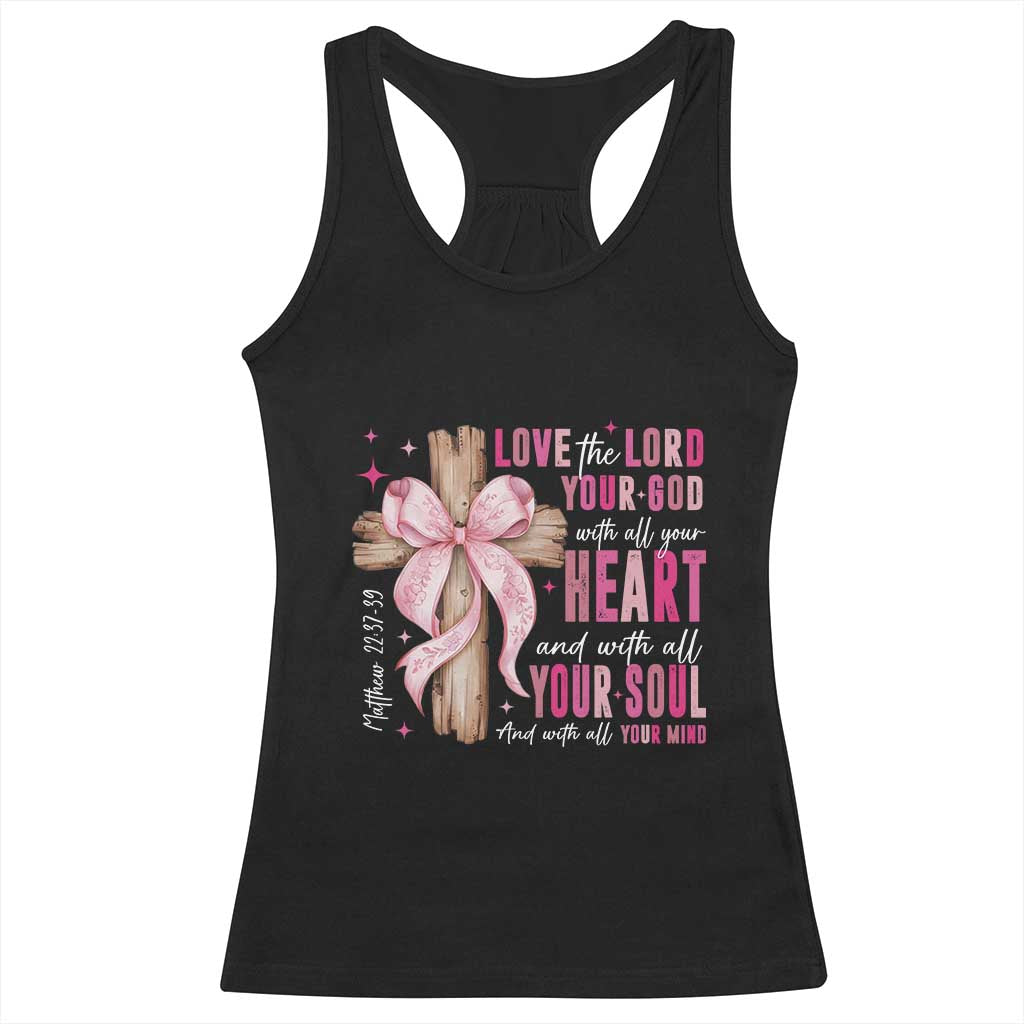 Christian Religious God Racerback Tank Top Love The Lord Your God With All Your Heart Bible Valentine's Day