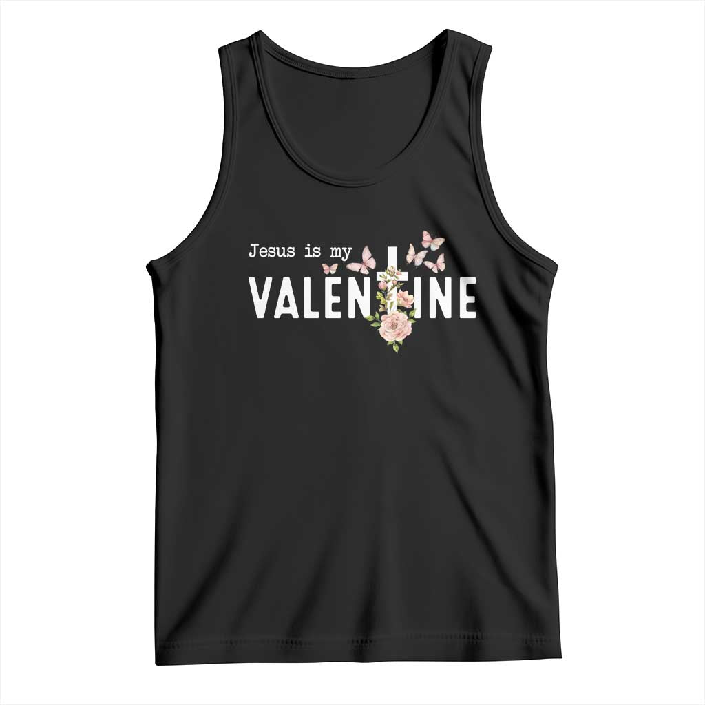 Christian Religious God Valentine's Day Tank Top Jesus Is My Valentine Rose Flowers