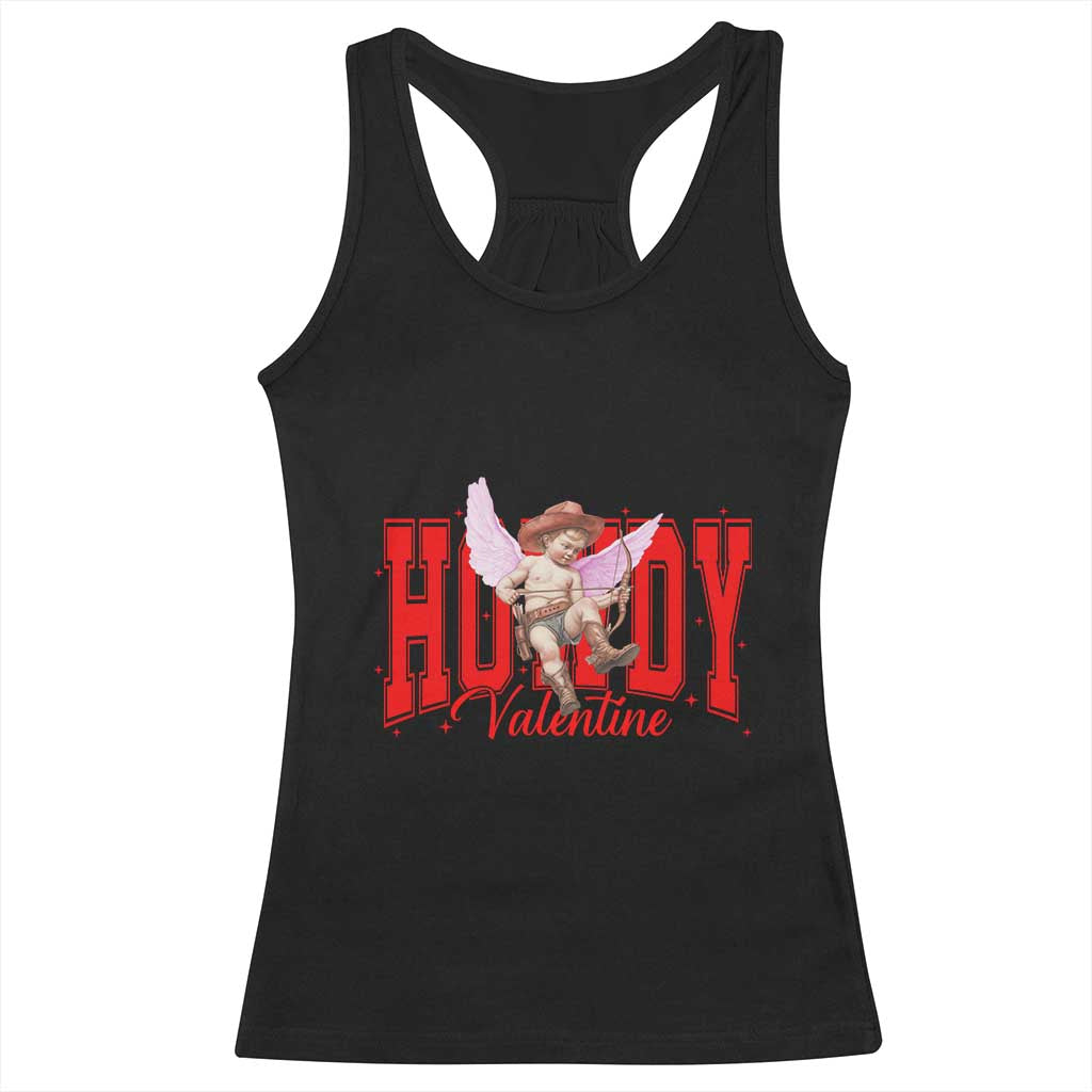 Funny Howdy Valentine Racerback Tank Top Valentine's Day Western Cowboy Cupid