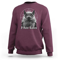 I Have Rabies Bat Sweatshirt Funny Meme Quotes Gothic - Wonder Print Shop