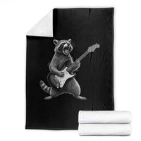 Funny Raccoon Playing Guitar Rock and Roll Throw Blanket