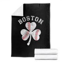 Funny Boston St Patricks Day Baseball Shamrock Throw Blanket