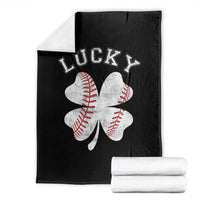Funny Baseball Lucky Clover St Patricks Day Throw Blanket