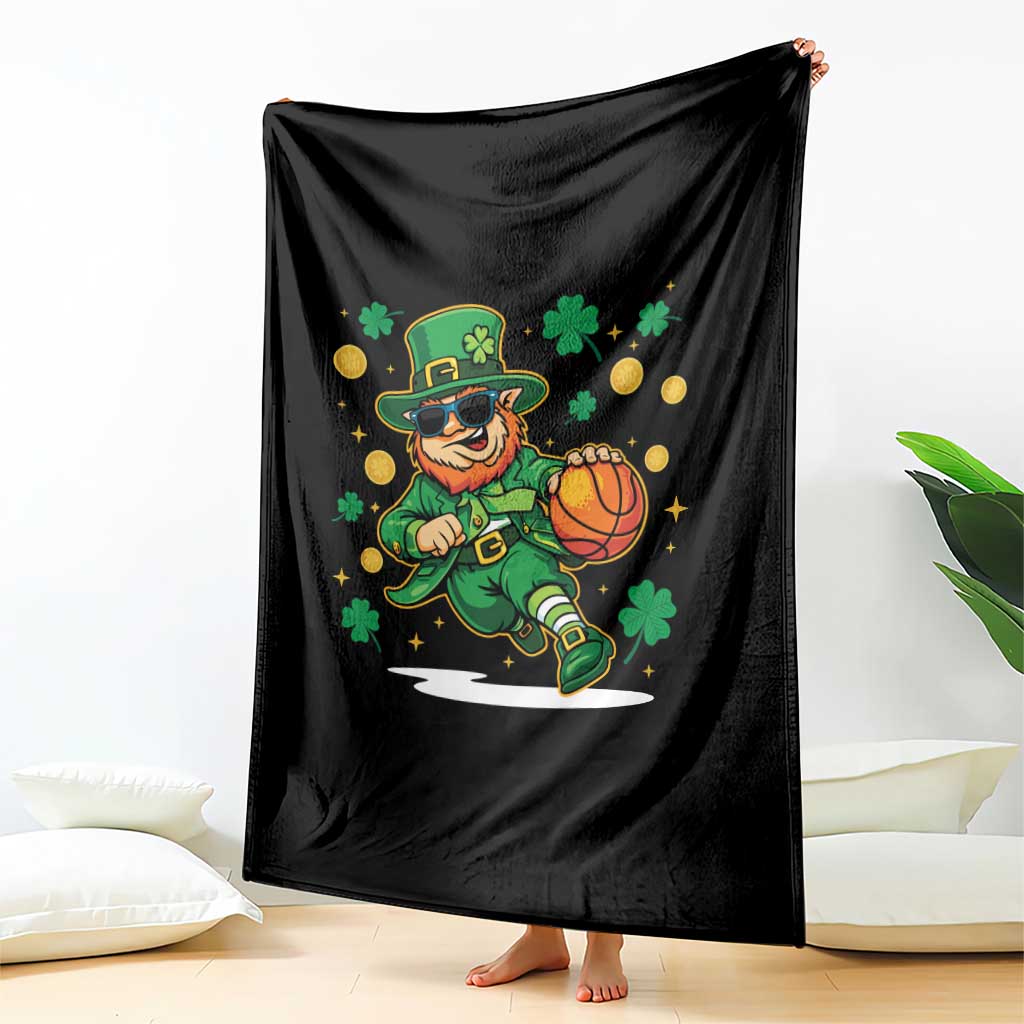 Leprechaun Basketball St Patricks Day Sport Lover Throw Blanket