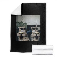 Funny Cat Drinking Irish Stout Beer Throw Blanket Black Beer and Cat Lovers