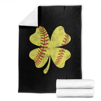 Softball St Patricks Day Irish Clover Sport Throw Blanket