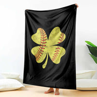 Softball St Patricks Day Irish Clover Sport Throw Blanket