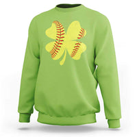 Softball St Patricks Day Irish Clover Sport Sweatshirt