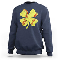 Softball St Patricks Day Irish Clover Sport Sweatshirt